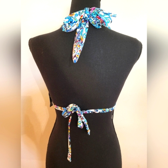NWT Lauren By Ralph Lauren Women's Multicolor Paisley Halter Bikini Top (Size 8) - Picture 10 of 12